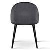 Cayenne | Light Grey, Dark Grey, Velvet, Mid-Century, Wooden Dining Chair: Set of 2-Only Dining Chairs