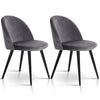 Cayenne | Light Grey, Dark Grey, Velvet, Mid-Century, Wooden Dining Chair: Set of 2-Only Dining Chairs