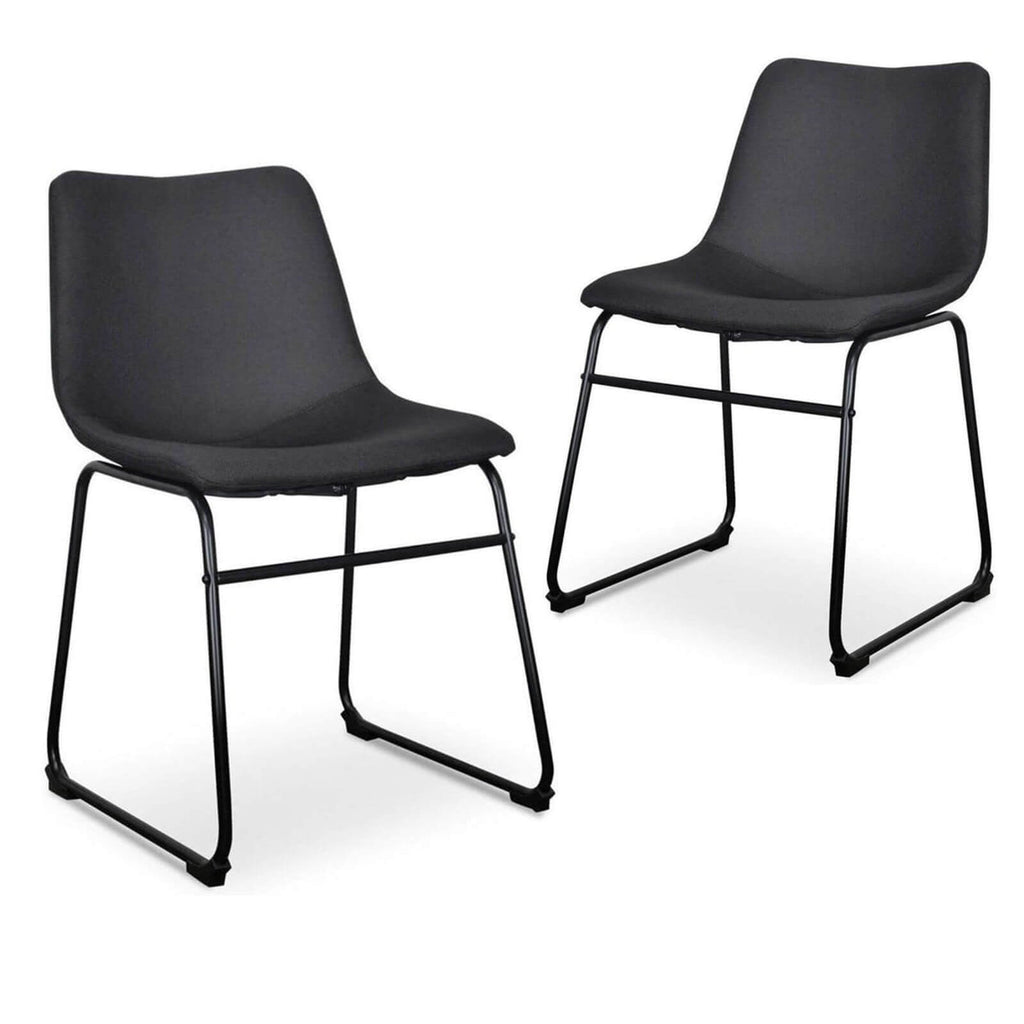 Chatfield | Black Upholstered Fabric Modern Dining Chairs | Set Of 2
