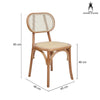 Denver | Black, Natural Country Wooden Rattan Dining Chairs | Set Of 2