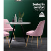 Electra | Pink, Grey, Velvet, Fabric, Scallop Shell Back, Modern, Contemporary, Hollywood Style, Metal Dining Chairs: Set of 2-Only Dining Chairs