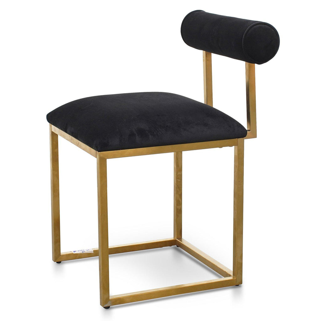 Englewood | Pink, Black, Velvet, Fabric, Upholstered, Modern, Gold, Steel, Hollywood Style Dining Chair-Only Dining Chairs