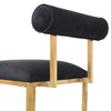 Englewood | Pink, Black, Velvet, Fabric, Upholstered, Modern, Gold, Steel, Hollywood Style Dining Chair-Only Dining Chairs
