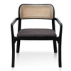 Garner | Anchor Grey, Caramel Grey, Fabric, Upholstered, Rattan, Coastal, With Arms, Modern, Wooden Dining Chair-Only Dining Chairs