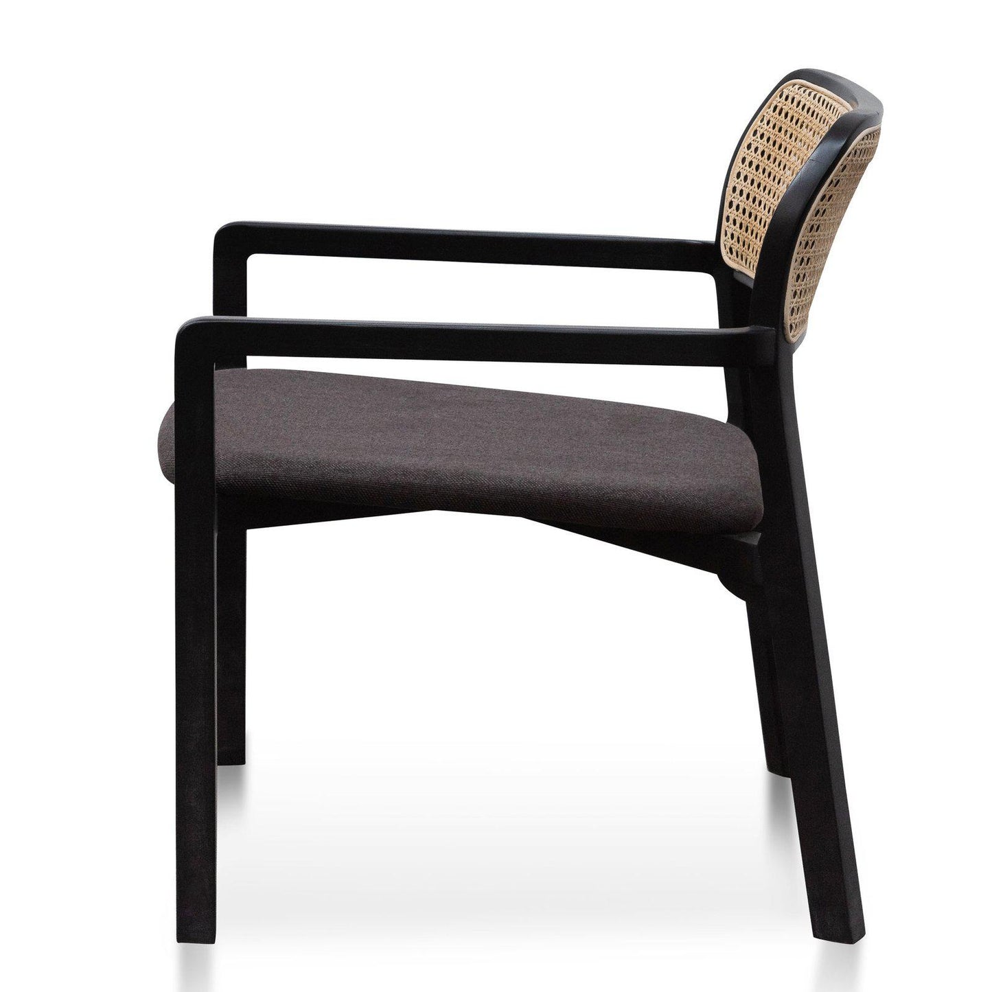 Garner | Grey Upholstered Rattan Wooden Dining Chair | Anchor Grey