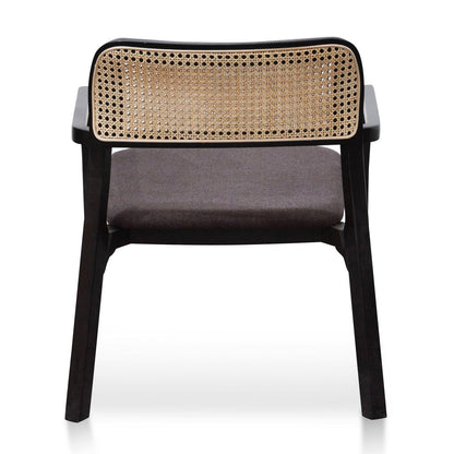 Garner | Grey Upholstered Rattan Wooden Dining Chair | Anchor Grey