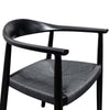 Kensington | Black, Wooden, Woven Rope, Mid Century Dining Chair-Only Dining Chairs