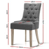 La Pyrenee | Grey, Natural, Dark Legs, French Provincial, Wooden Dining Chair: Set of 2-Only Dining Chairs