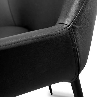 Lamont | Modern Black Leather Dining Chairs | Set Of 2 | Black