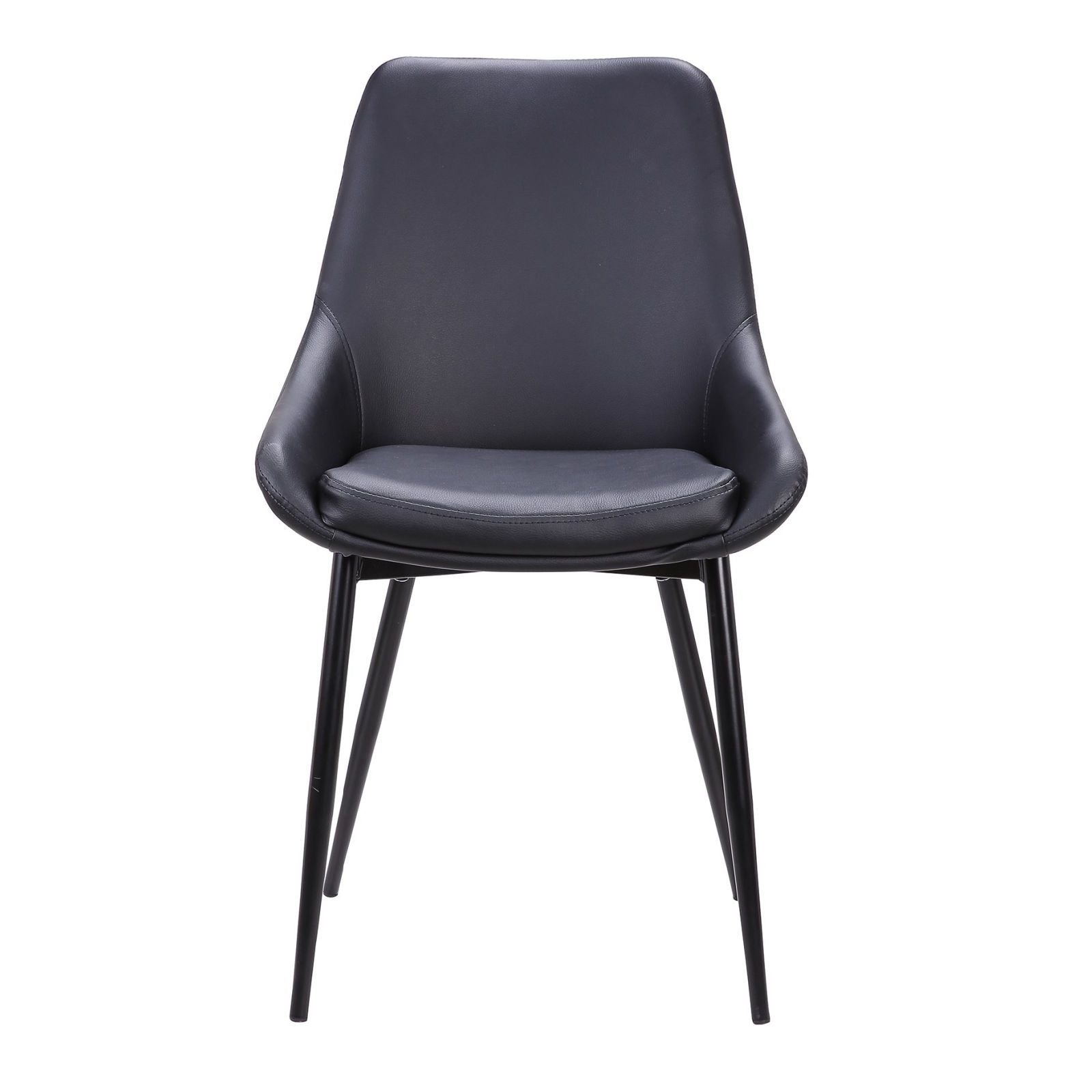 Langholm | Brown, Black Leather Dining Chairs | Set Of 2 | Black