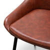 Langholm | Cinnamon Brown, Black, PU Leather, Upholstered, Modern, Metal Dining Chair: Set of 2-Only Dining Chairs