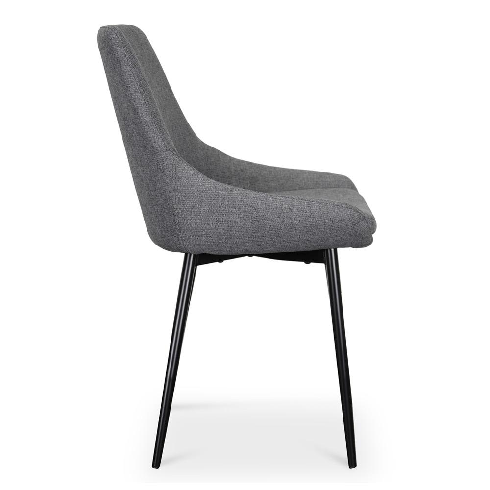 Langholm | Grey Fabric Modern Dining Chairs | Set Of 2 | Dark Grey