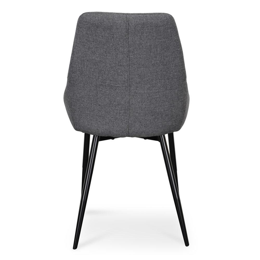 Langholm | Grey Fabric Modern Dining Chairs | Set Of 2 | Dark Grey