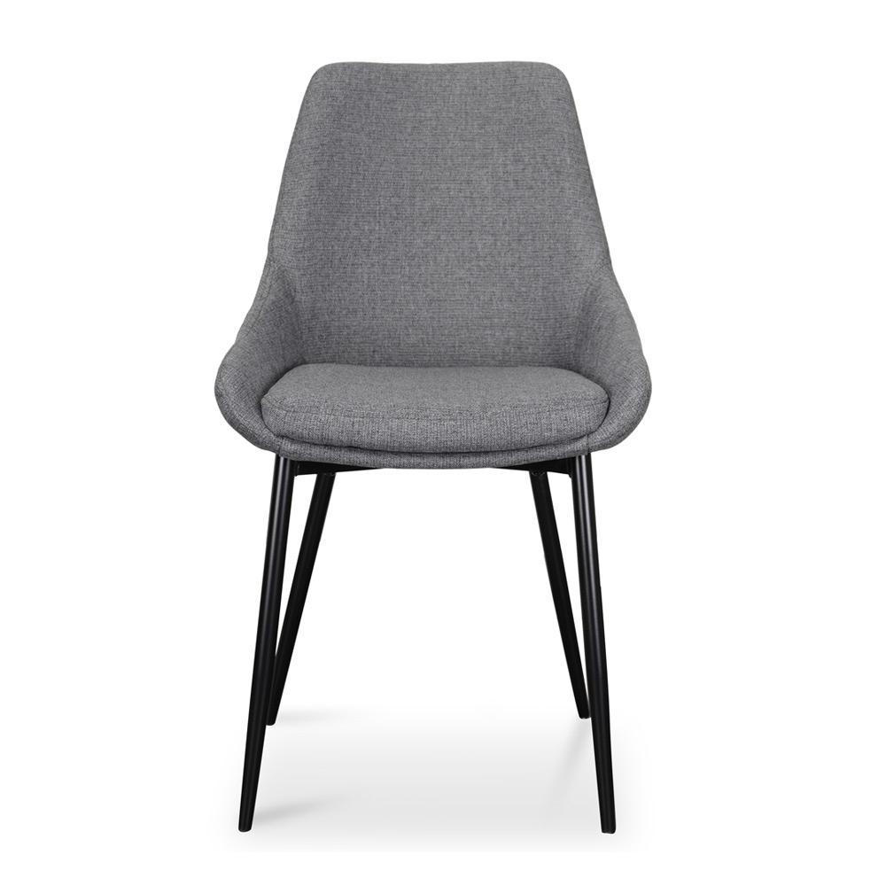 Langholm | Grey Fabric Modern Dining Chairs | Set Of 2 | Dark Grey