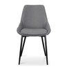 Langholm | Dark Grey, Brown Grey, Fabric, Upholstered, Modern, Metal Dining Chair: Set of 2-Only Dining Chairs