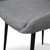 Langholm | Dark Grey, Brown Grey, Fabric, Upholstered, Modern, Metal Dining Chair: Set of 2-Only Dining Chairs