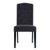Levallois | High Back, Padded, Fabric, French Provincial, Dark Grey, Wooden Dining Chairs: Set of 2-Only Dining Chairs
