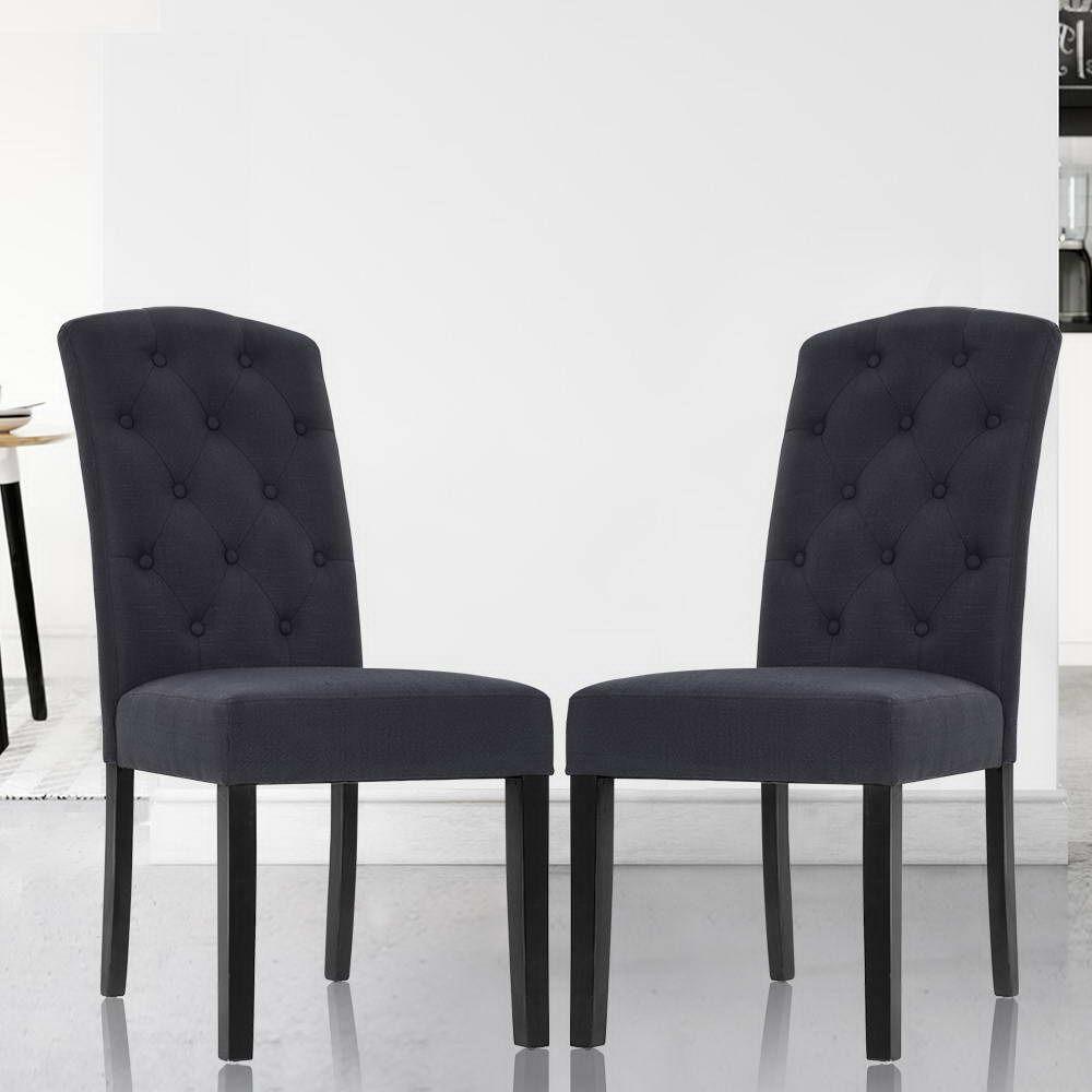 dark grey fabric dining chairs | Dark Grey