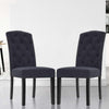Levallois | High Back, Padded, Fabric, French Provincial, Dark Grey, Wooden Dining Chairs: Set of 2-Only Dining Chairs