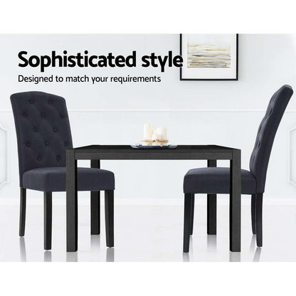 dark grey fabric dining chairs | Dark Grey