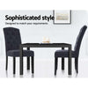 Levallois | High Back, Padded, Fabric, French Provincial, Dark Grey, Wooden Dining Chairs: Set of 2-Only Dining Chairs
