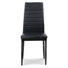 Manhattan | Black, White, PVC Leather, Contemporary, Metal Dining Chairs: Set of 4-Only Dining Chairs
