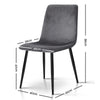 Marion | Grey, Velvet, Fabric, Mid-Century, Metal Dining Chairs: Set of 4-Only Dining Chairs