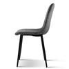 Marion | Grey, Velvet, Fabric, Mid-Century, Metal Dining Chairs: Set of 4-Only Dining Chairs
