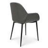 Midland | Dark Grey, PU Leather, Upholstered With Arm Rests, Metal, Contemporary Dining Chair: Set of 2-Only Dining Chairs