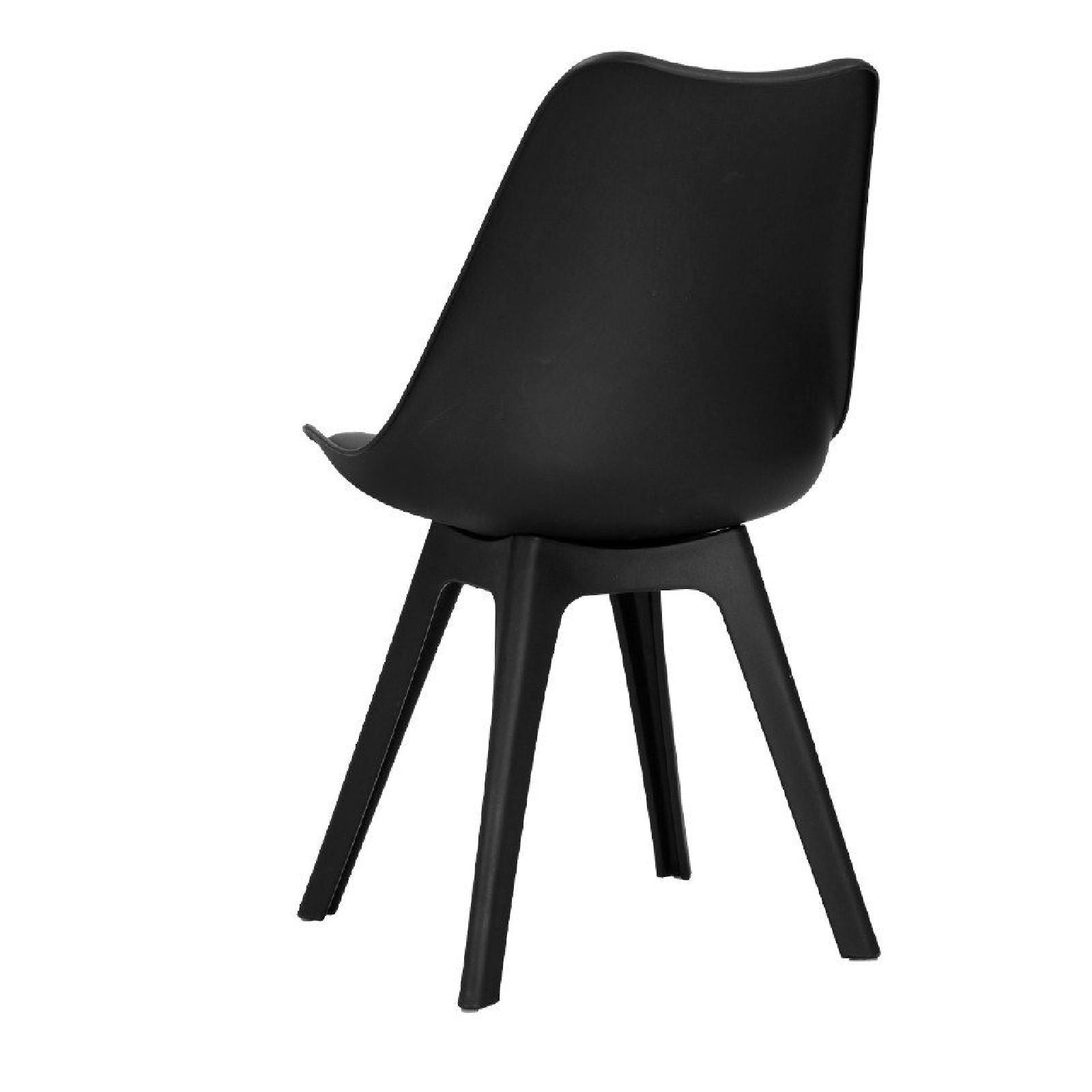 Minerva | Black PU Leather, Scandinavian Dining Chairs | Set Of 4