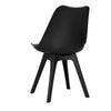 Minerva | Black, PU Leather, Padded, Scandinavian, Wooden Dining Chairs: Set of 4-Only Dining Chairs