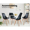 Minerva | Black, White, Grey, Plastic, PU Leather Padded, Scandinavian, Wooden Dining Chairs: Set of 4-Only Dining Chairs