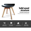 Minerva | Black, White, Grey, Plastic, PU Leather Padded, Scandinavian, Wooden Dining Chairs: Set of 4-Only Dining Chairs