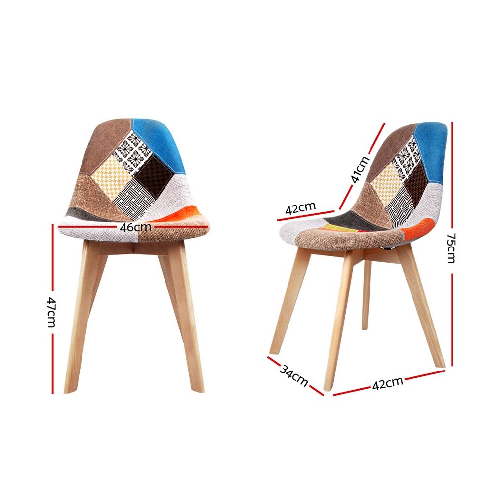 Minerva | Multi Coloured, Wooden Dining Chairs Australia | Set Of 2 | Multi - Coloured