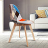 Minerva | Multi Coloured, Fabric, Padded, Scandinavian, Wooden Dining Chairs: Set of 2-Only Dining Chairs