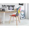 Minerva | Multi Coloured, Fabric, Padded, Scandinavian, Wooden Dining Chairs: Set of 2-Only Dining Chairs