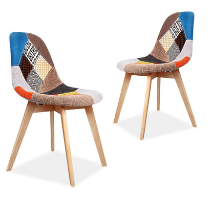 Minerva | Multi Coloured, Wooden Dining Chairs Australia | Set Of 2 | Multi - Coloured