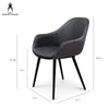 Pembroke | Black Leather, Grey Velvet Dining Chairs | Set Of 2