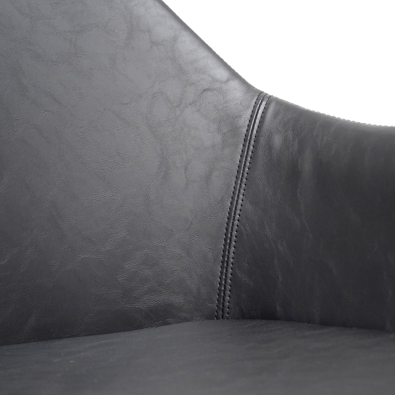 Pembroke | Black Leather, Grey Velvet Dining Chairs | Set Of 2 | Black
