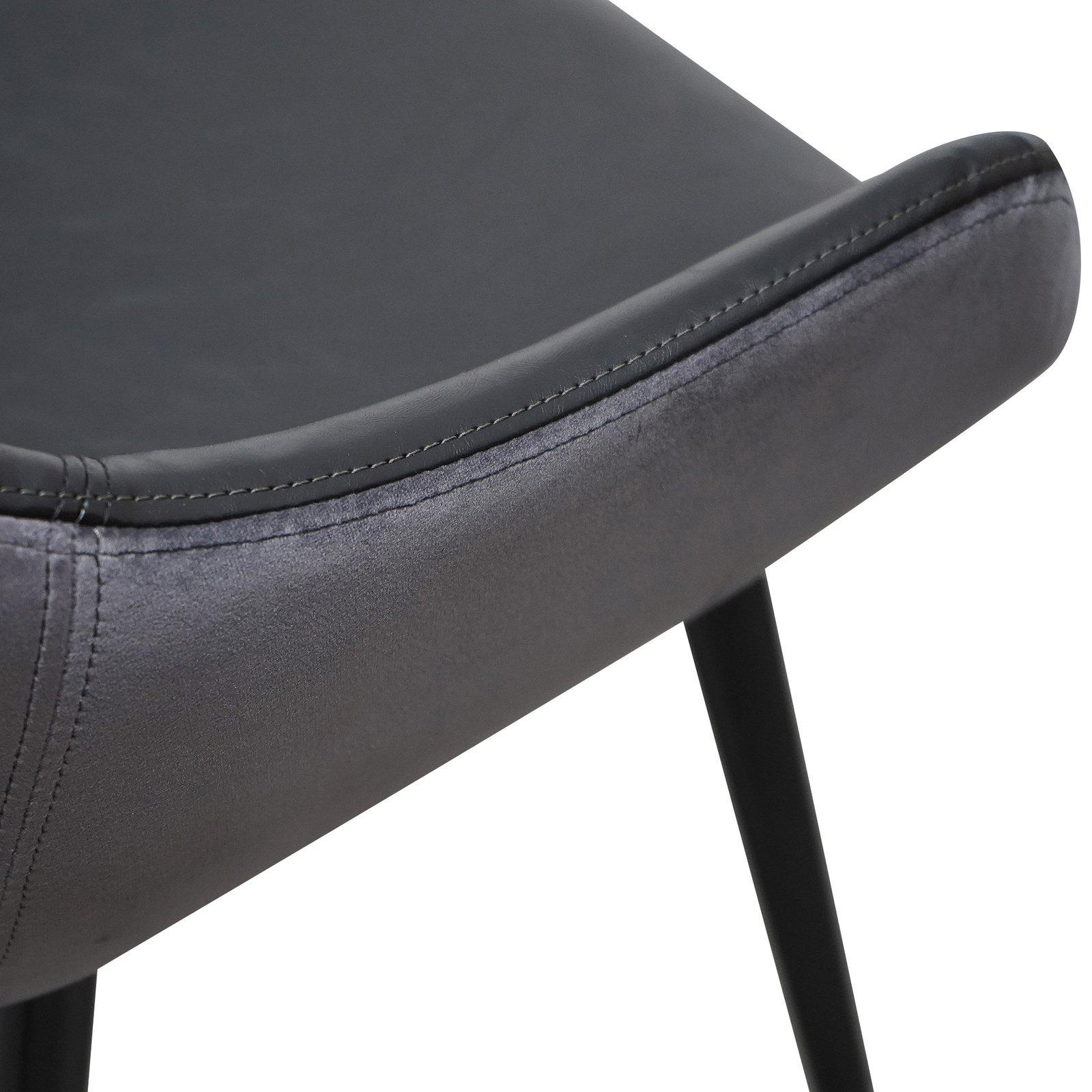 Pembroke | Black Leather, Grey Velvet Dining Chairs | Set Of 2 | Black