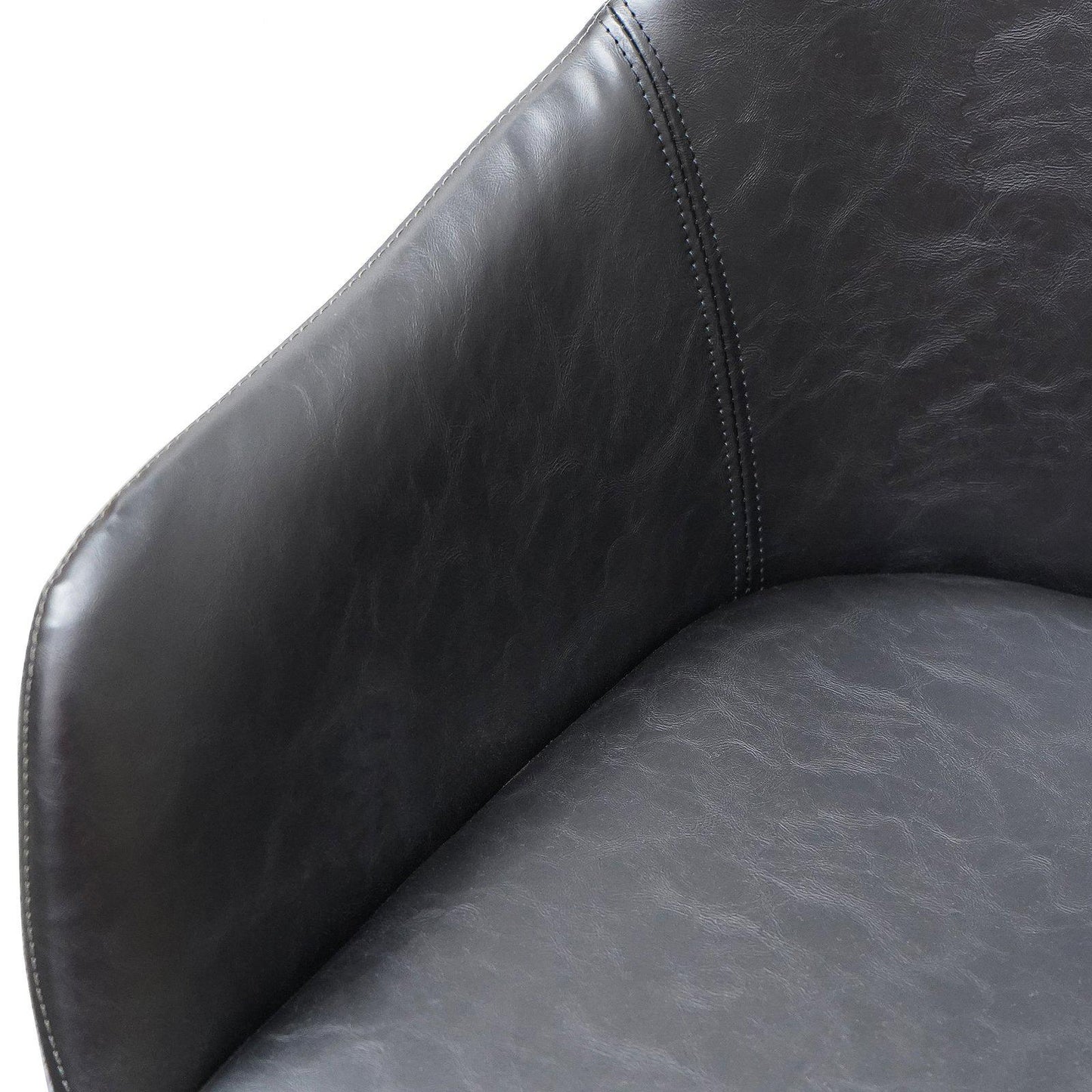 Pembroke | Black Leather, Grey Velvet Dining Chairs | Set Of 2 | Black