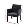Sorrento | Grey, Cushioned Fabric, Black, Rattan, With Arms, Outdoor Dining Chairs: Set of 2-Only Dining Chairs