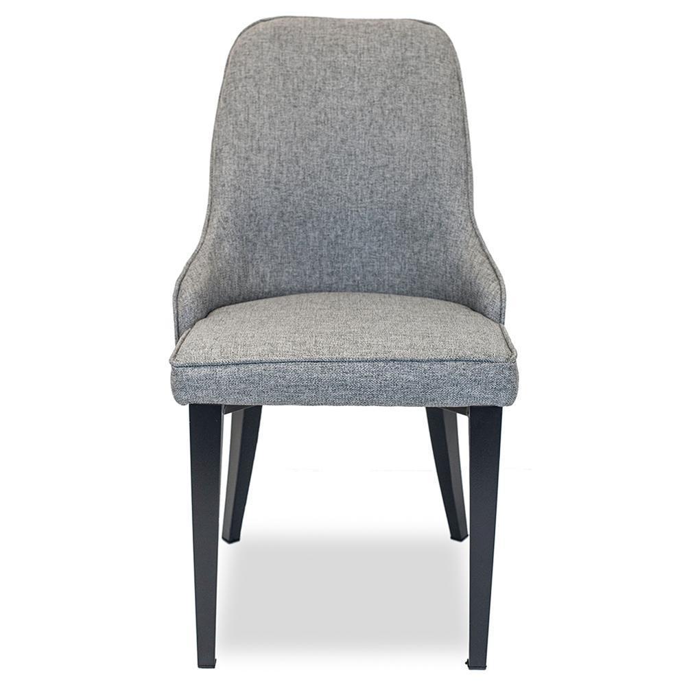 Vaucluse | Grey, Fabric, Upholstered, Mid Century, Metal Dining Chair: Set of 2 | Grey