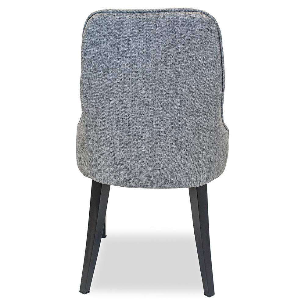 Vaucluse | Grey, Fabric, Upholstered, Mid Century, Metal Dining Chair: Set of 2 | Grey