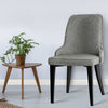 Vaucluse | Grey, Linen, Fabric, Mid-Century, Metal Dining Chairs: Set of 2-Only Dining Chairs