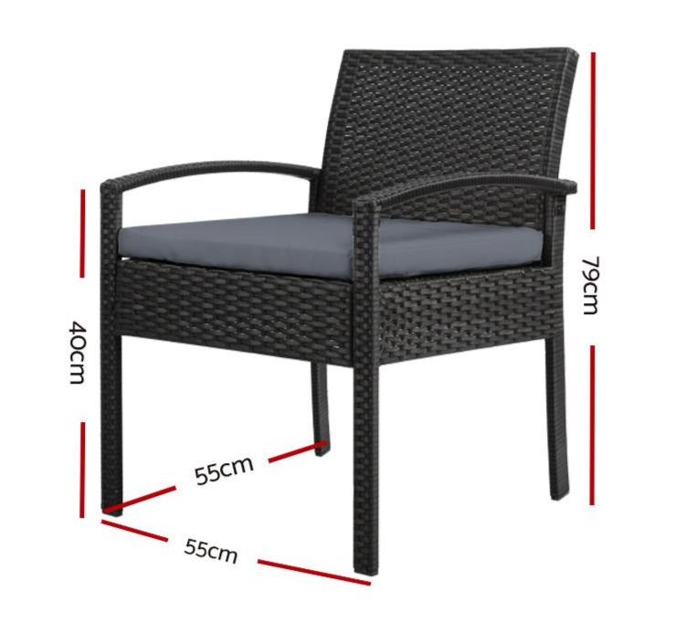 Black Rattan Outdoor Dining Chair | Whitehaven
