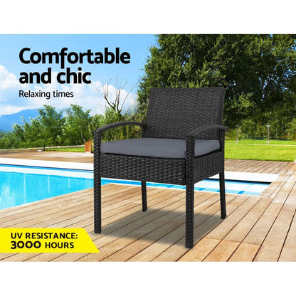 Whitehaven | Grey, Beige, Cushioned Fabric, Black, Brown, Rattan, With Arms, Outdoor Dining Chair-Only Dining Chairs