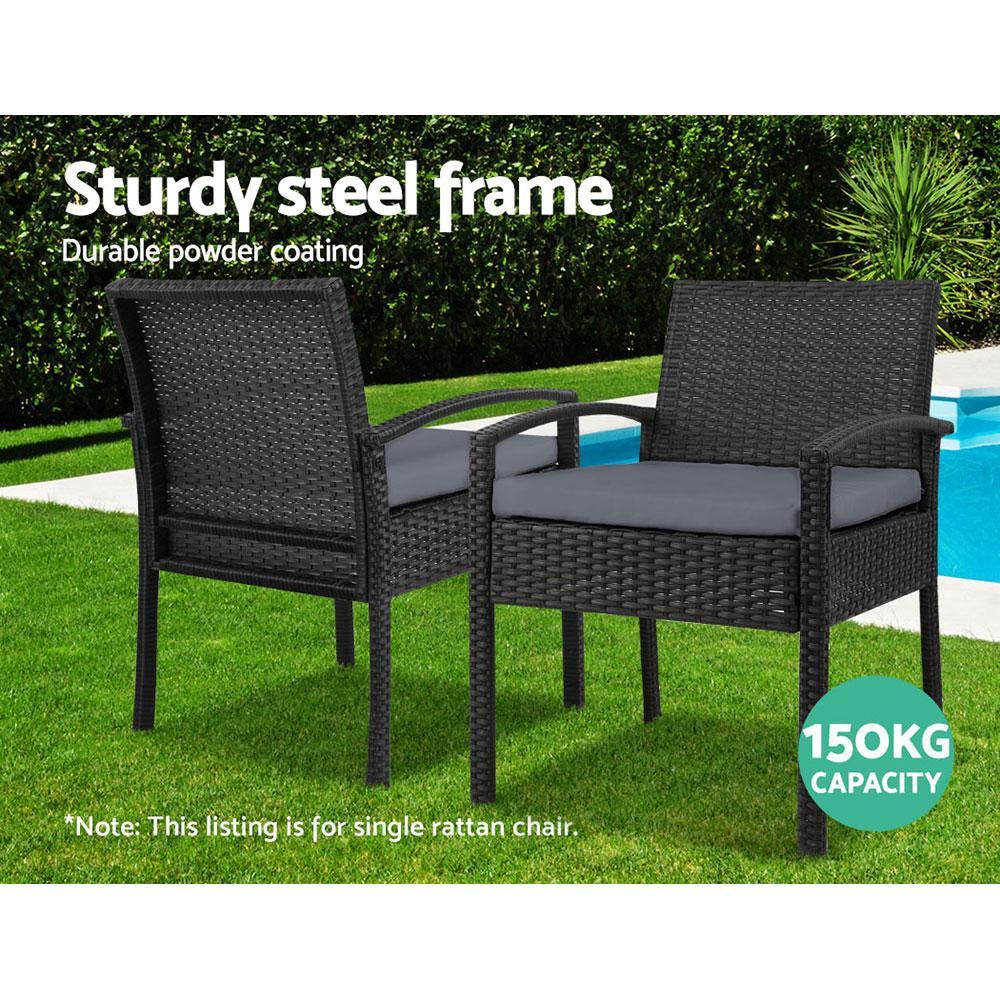 Whitehaven | Black Outdoor Rattan Dining Chair With Arms | Black