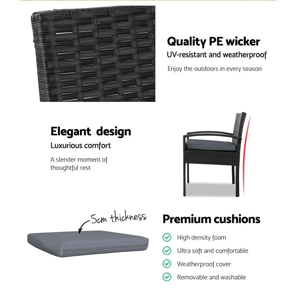 Whitehaven | Black Outdoor Rattan Dining Chair With Arms | Black